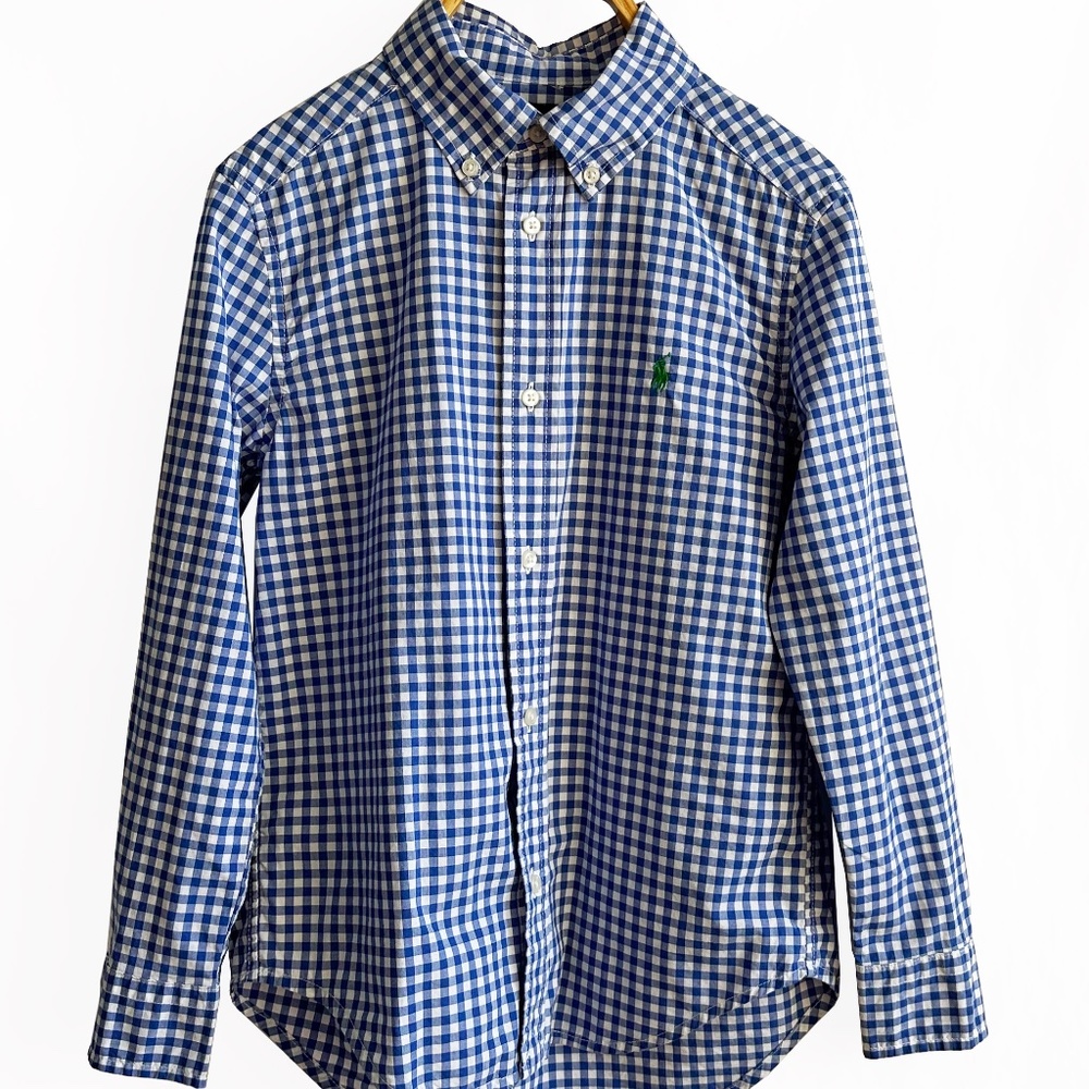 Polo by Ralph Lauren | Boy's LS Button Down Shirt | Size( 7) | Blue Gingham